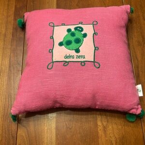 Delta Zeta Pink Pillow with Green accents